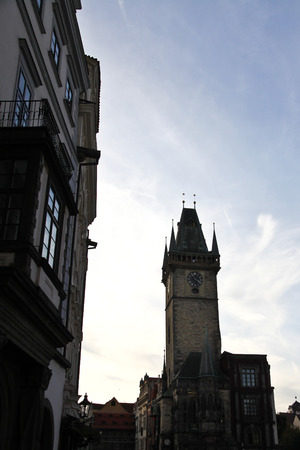 Prague old town square at duskの写真素材