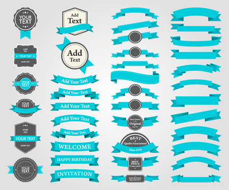 Ribbons and Tags Vector Design Collection in Septemberのイラスト素材