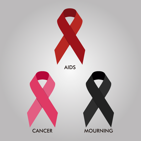 Aids, Cancer and Mourning Ribbon Designのイラスト素材