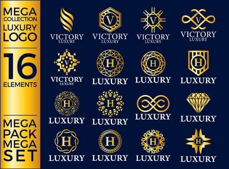 Great Luxury Set, Royal and Elegant Design Template Vector Eps 10のイラスト素材