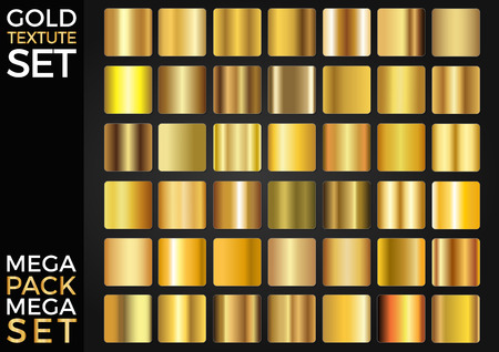 Vector Set of Gold Gradients, Golden Squares Collection, Textures Groupのイラスト素材