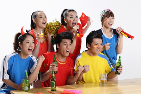 sports fan isolated on pure backgroundの写真素材