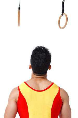 A shot of sport player and isolated on whiteの写真素材