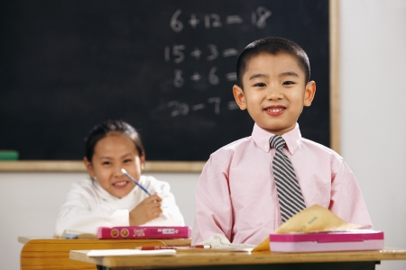 Oriental Children in the classroom,Chinaの写真素材