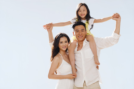 Family on beach