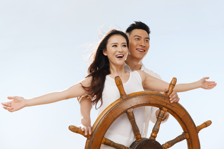 Couple on beachの写真素材