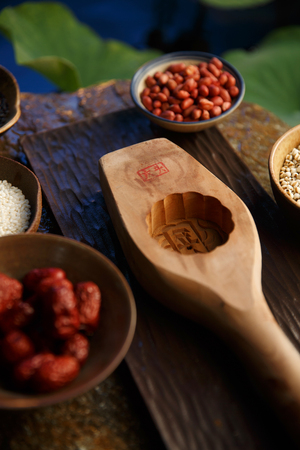 Moon cake makingの写真素材