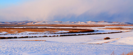 Snow scene in Inner Mongolia, Hulun Buir Grassland