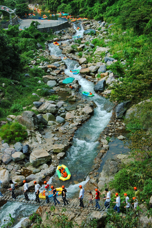 Guangdong province Qingyuan mysterious scenic spot rafting