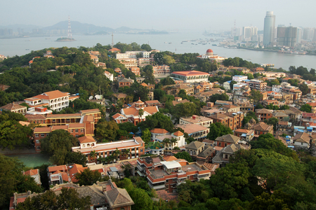 Architectural landscape of Gulangyu Islet in Fujian, Xiamenの写真素材