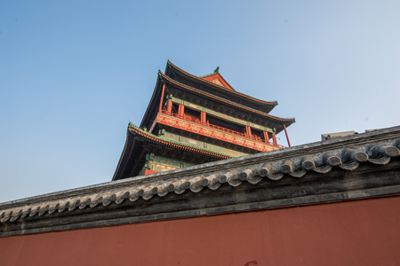 Beijing Bell Tower and Drum Tower gate towerのeditorial素材