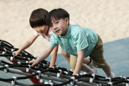 Children play outdoorsの写真素材