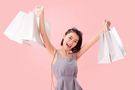 Young women shoppingの写真素材