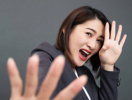 Crazy young womanの写真素材