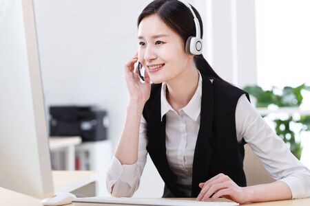 Young female customer serviceの写真素材