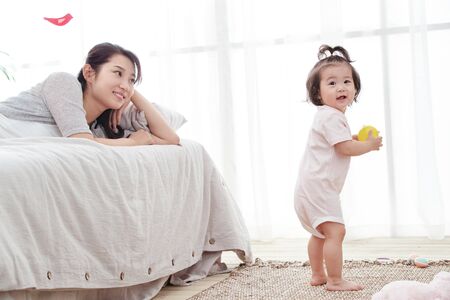 Happy mother and daughterの写真素材