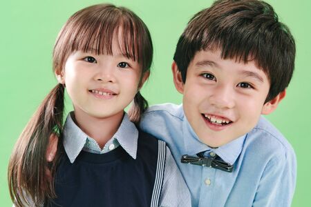 The little boy and little girlの写真素材