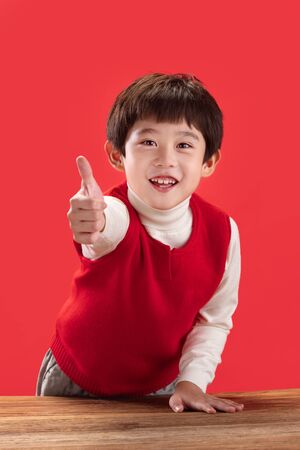 New Year's lovely little boyの写真素材