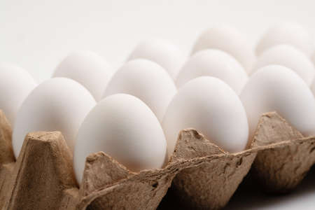 A box of white eggs