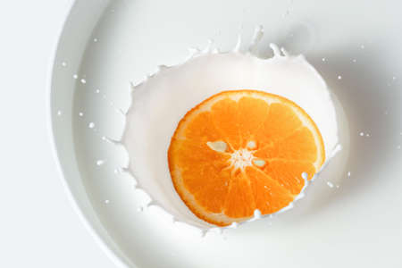 diversified nutrition breakfast with milkの写真素材