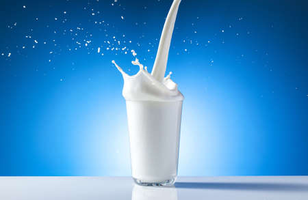 splashed milk close-upの写真素材