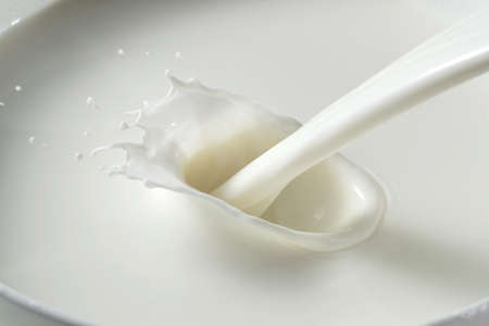 splashed milk close-upの写真素材