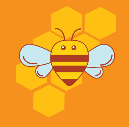 Bee illustration background vectorのイラスト素材