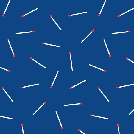 Vector illustration of match stick pattern on blue background.のイラスト素材
