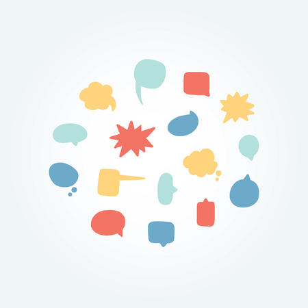 Hand drawn vector illustration of speech bubbles set.のイラスト素材