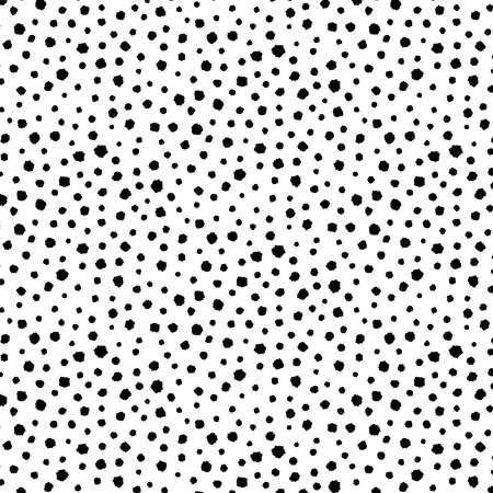Hand drawn vector illustration of random black dot pattern on white background.のイラスト素材