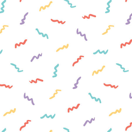 Hand drawn vector illustration of colorful lines pattern.のイラスト素材