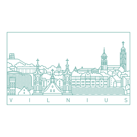 Vilnius line art landscapeのイラスト素材