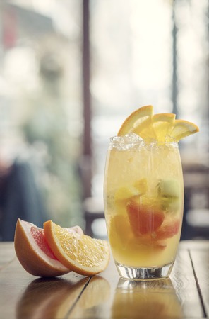 summer lemonade of fresh fruitの写真素材