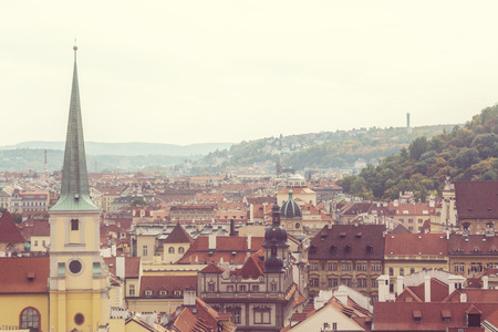 Beautiful view on Prague in autumnの写真素材