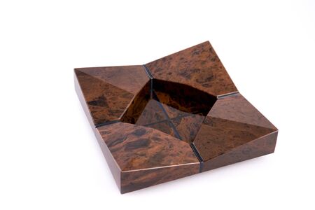 Beautiful luxury stone ashtray isolated on whiteの写真素材