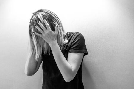 Sexual harassment, stop violence against Women, international women's dayの写真素材