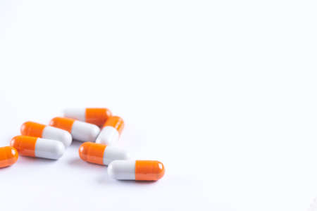 Drug prescription for treatment medication. Pharmaceutical medicament, Pharmacy theme, Heap of...