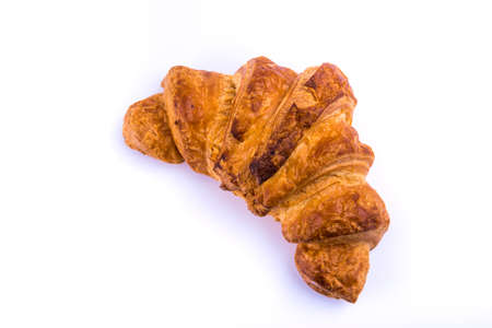 Plain croissant on white backgroundの写真素材