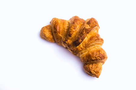 Plain croissant on white backgroundの写真素材