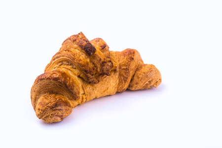 Plain croissant on white backgroundの写真素材