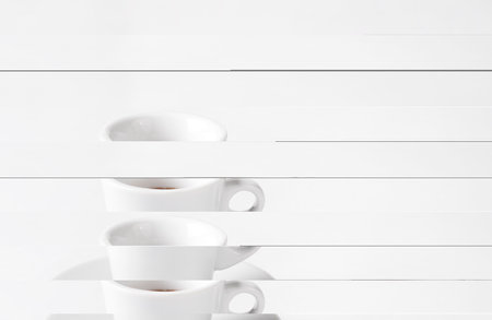 Coffee cup with chocolate  on a white background.Cup of espresso.の写真素材