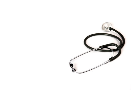 Stethoscope for checking pulse on white backgroundの写真素材