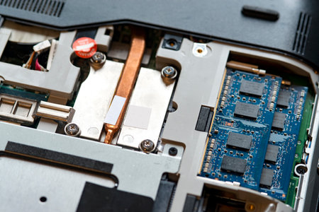 computer hardware, technology and communication concept-close up