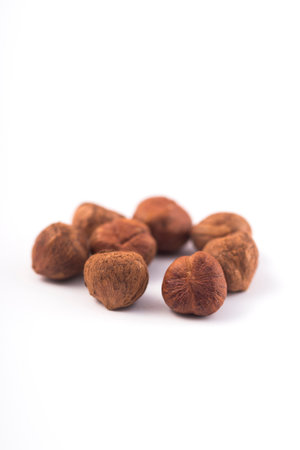Hazelnuts on white background,Healthy food,Nutritious
