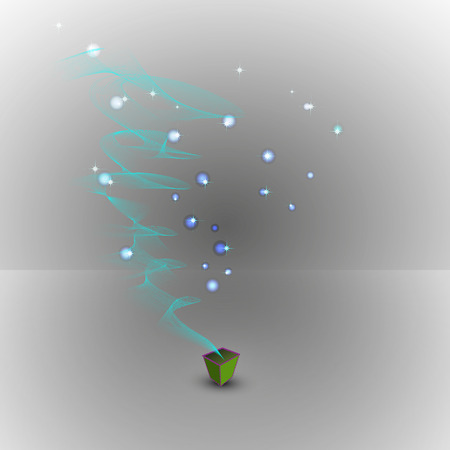 blue smoke with glitter on a gray backgroundのイラスト素材