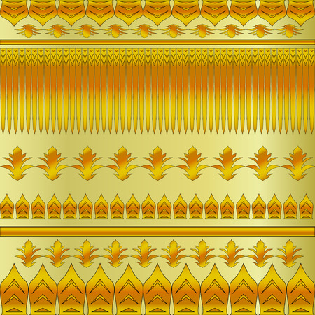 gold floral pattern on a yellow backgroundのイラスト素材