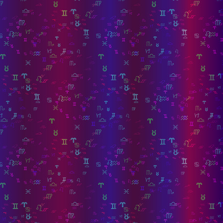 colorful symbols of the zodiac on a colored backgroundのイラスト素材