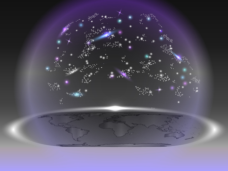 colored world map on a luminous backgroundのイラスト素材