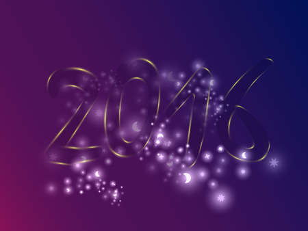 New Year 2016 to glowing colored backgroundのイラスト素材
