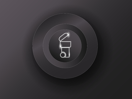 luminous button on the gray backgroundのイラスト素材